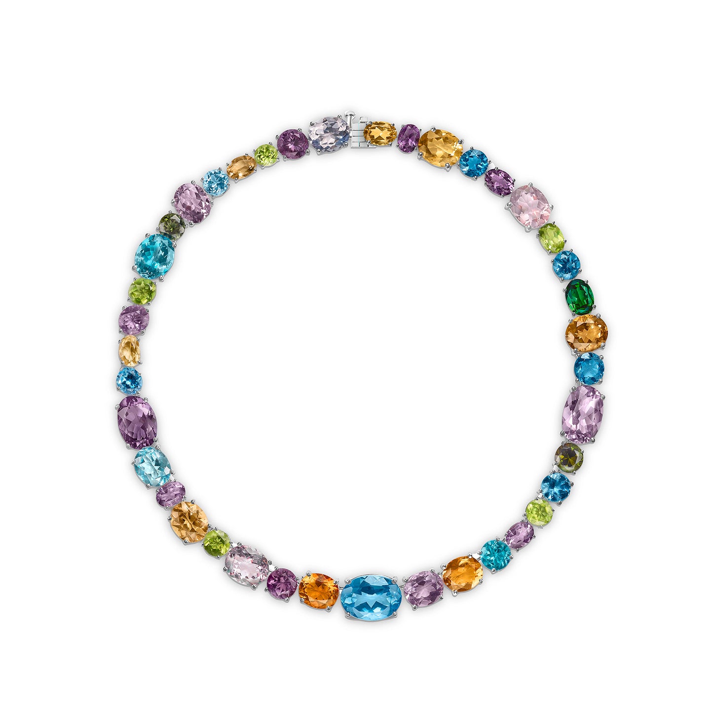 Colour Chaos Necklace in 18ct White Gold