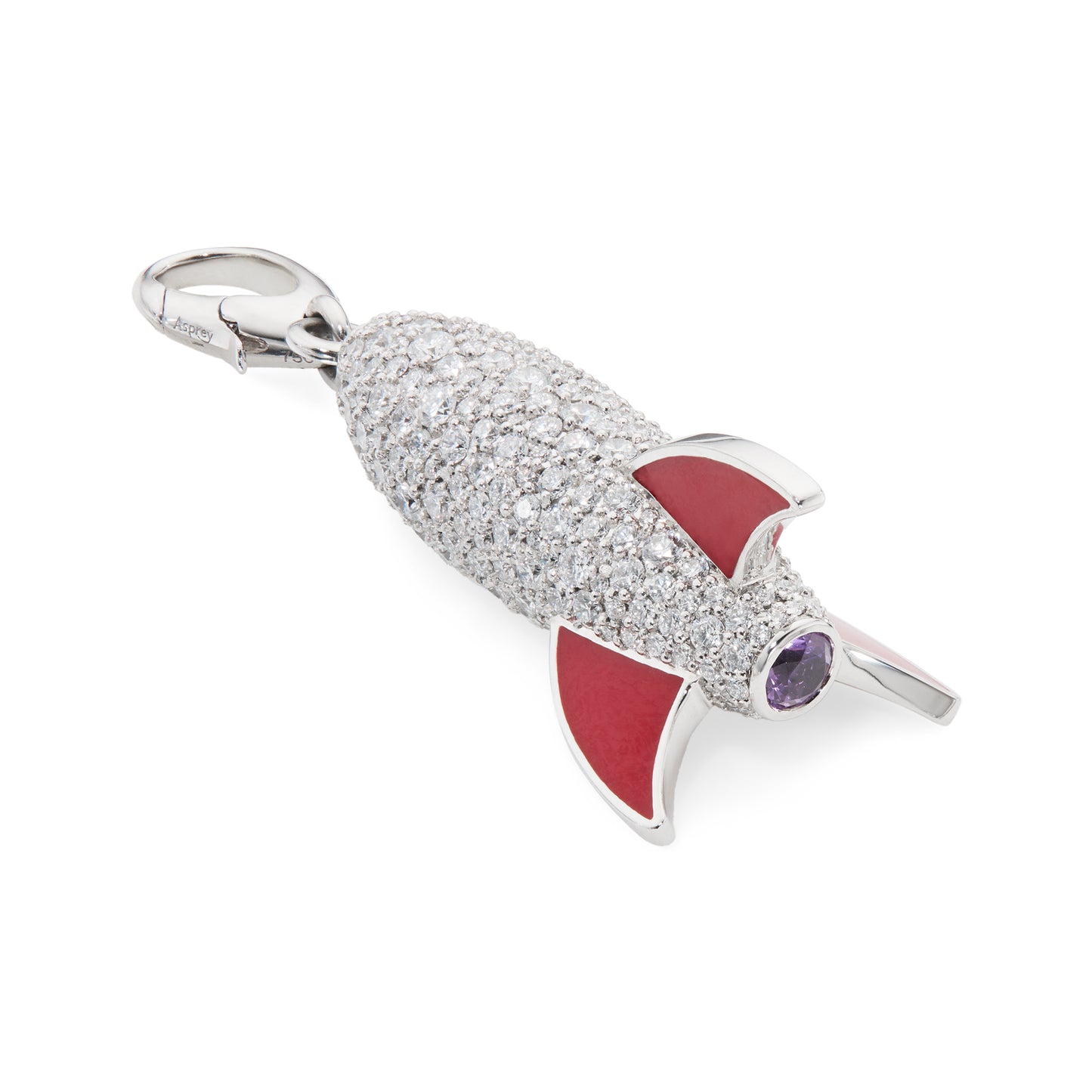 Cosmic Rocket Necklace in 18ct White Gold with Sapphire and Diamonds