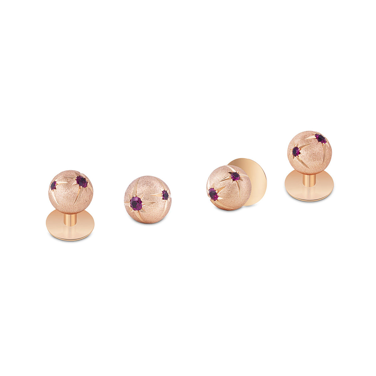 Cosmic Shooting Stars Dress Studs in 18ct Rose Gold with Ruby