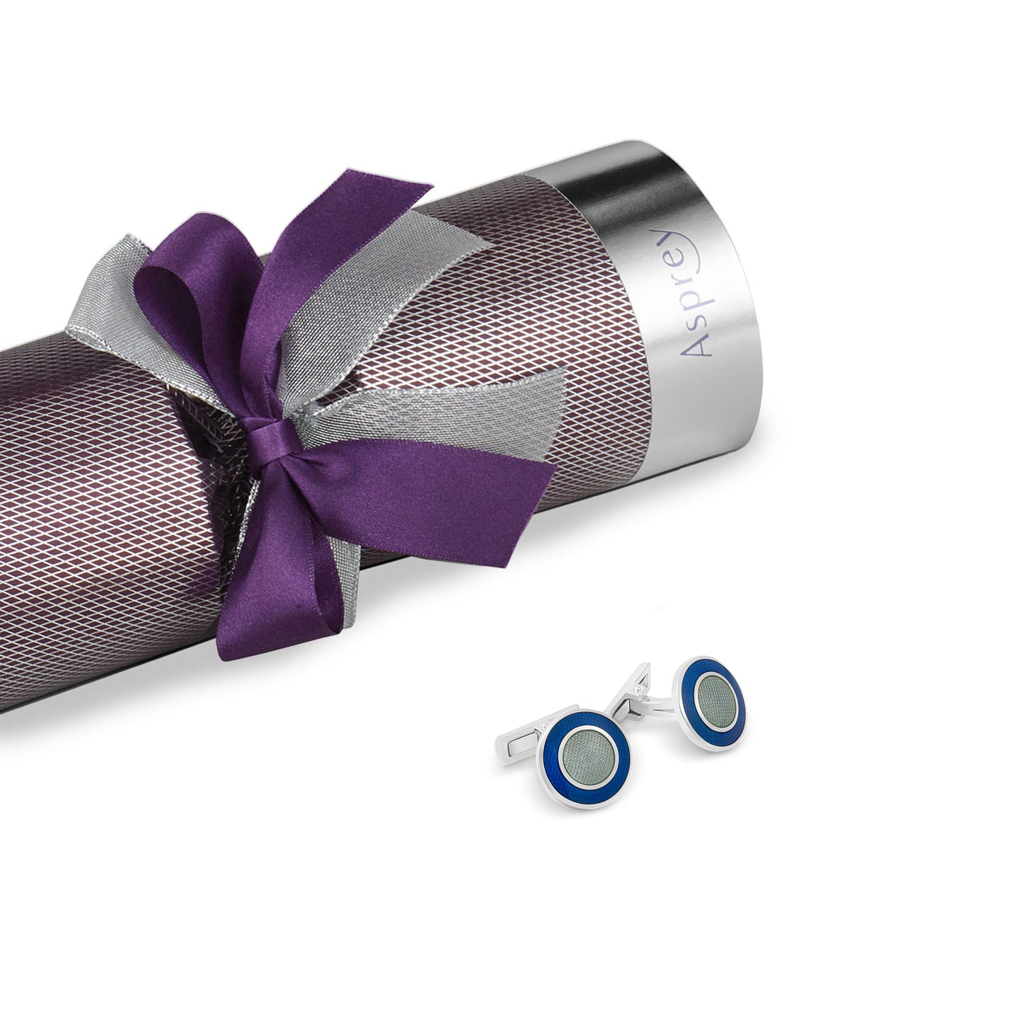 Christmas Cracker with Sterling Silver Enamelled Engine-turned Cufflinks