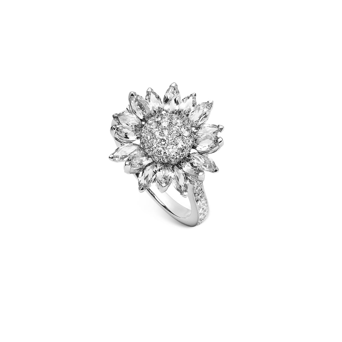 Daisy Heritage Ring in 18ct White Gold with Diamonds – Asprey London