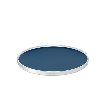 Round Tray in Sterling Silver & Formica®, 10.5"