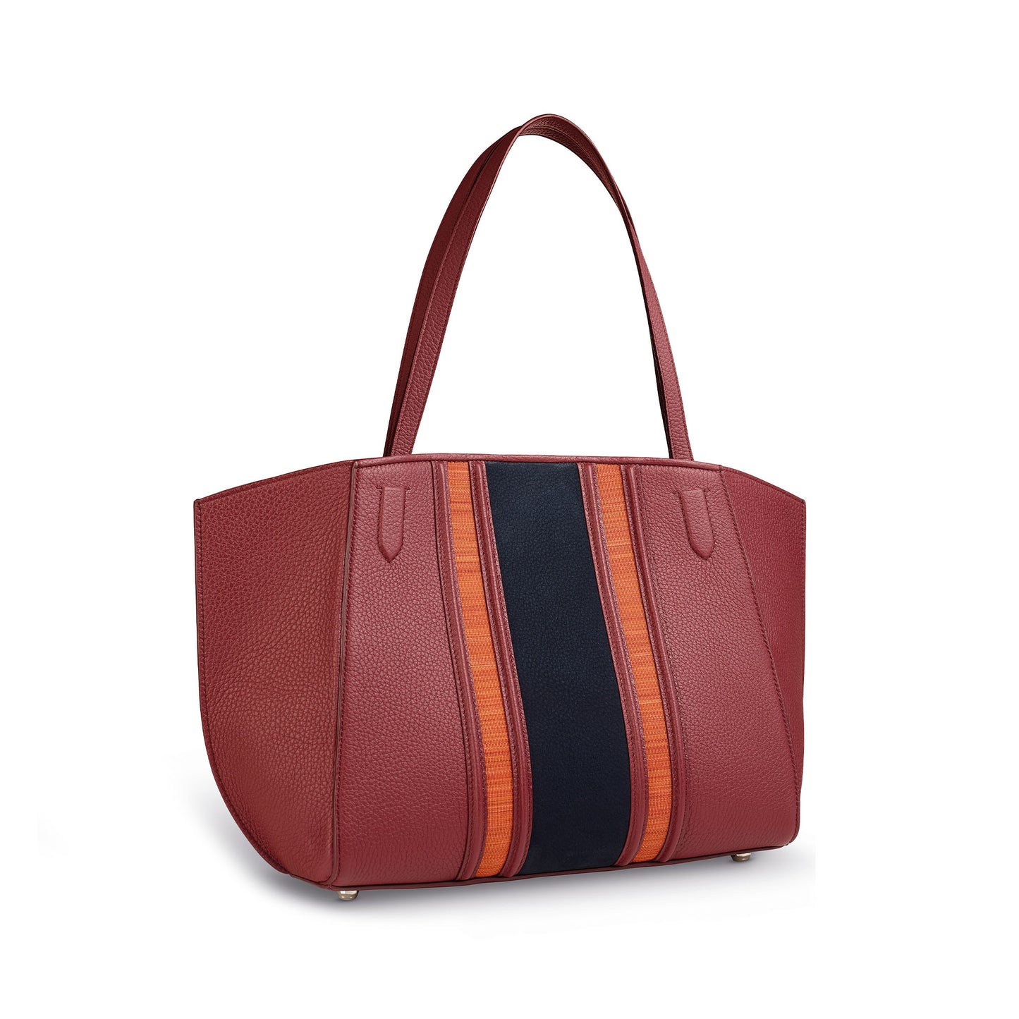 ハーバー トート スモール ストライプ ハンドバッグ ソフトグレインレザー