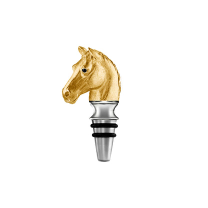 Horse Head Bottle Stopper in Sterling Silver Gilt