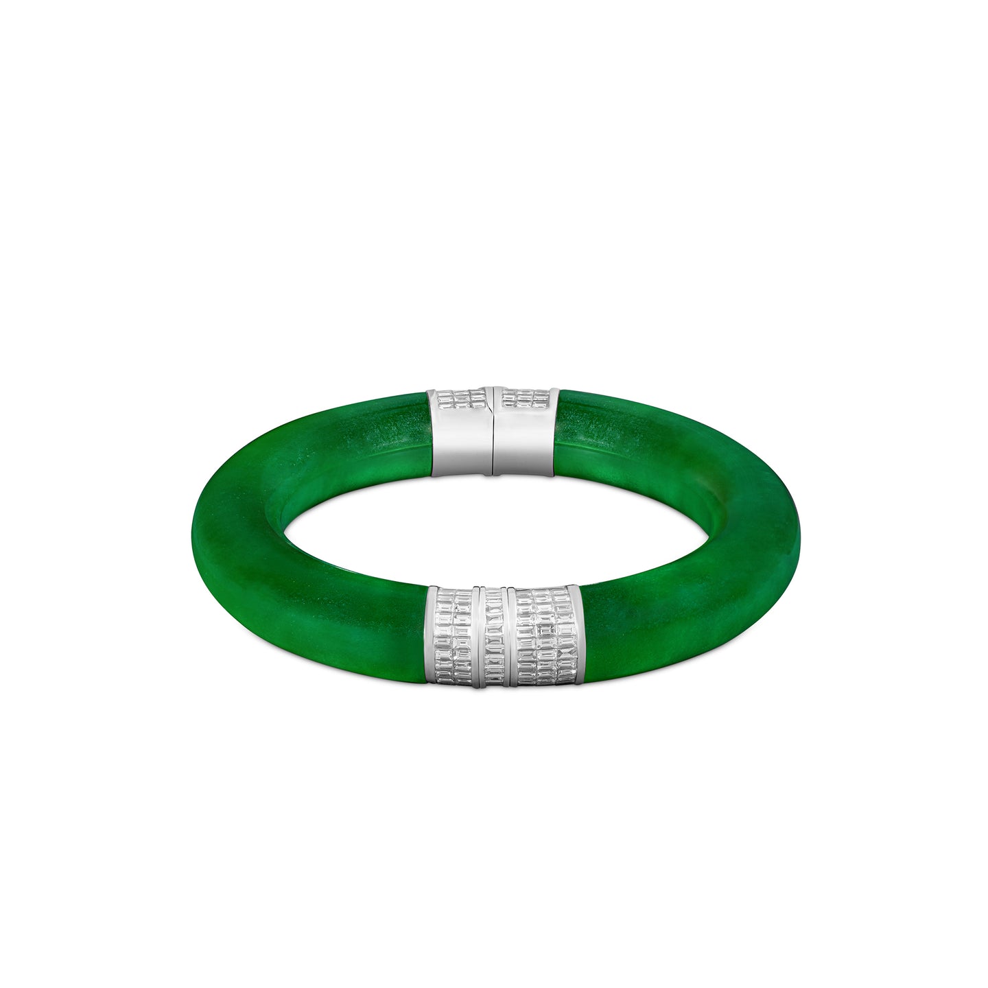 Imperial Jadeite Bangle with Diamonds