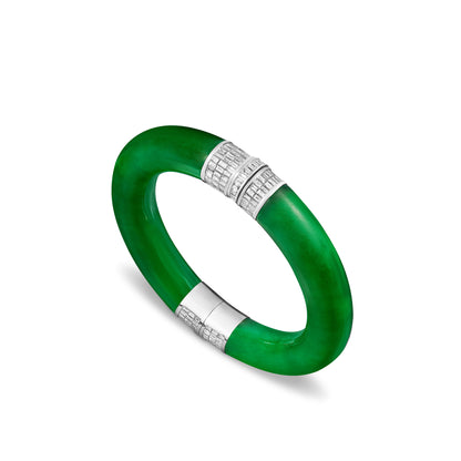 ダイヤモンド付きインペリアルジェダイトバングル