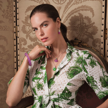 Imperial Jadeite Pingan Pendant in 18ct White Gold with Diamonds