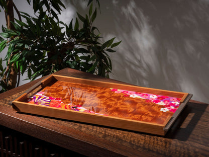 Kiku Variation Tray with Brass Handles