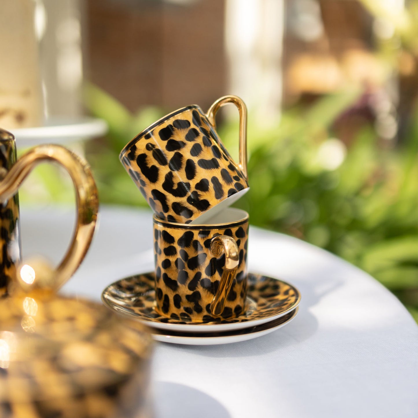 Leopard Espresso Cup and Saucer