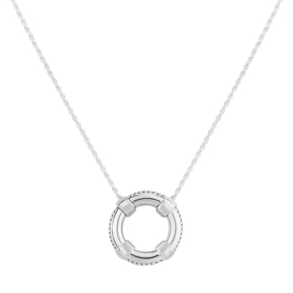 Life Ring Pendant Necklace in Sterling Silver