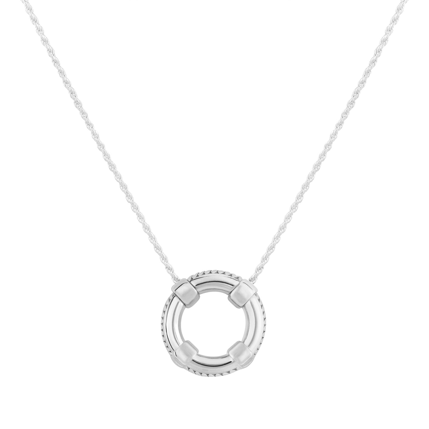 Life Ring Pendant in Sterling Silver