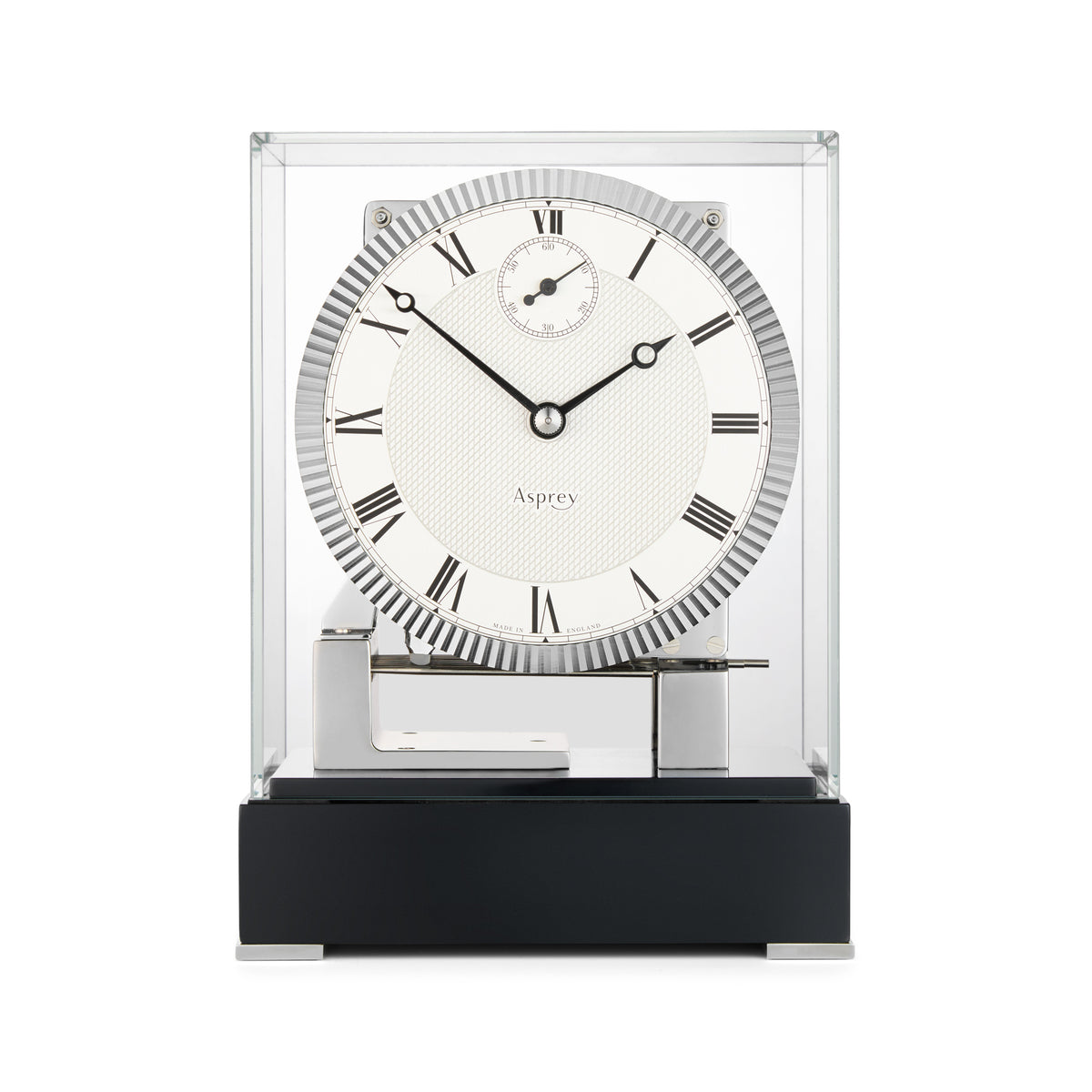 Lincoln Triple-Chime Clock with Brass Movement & Black Lacquer Base