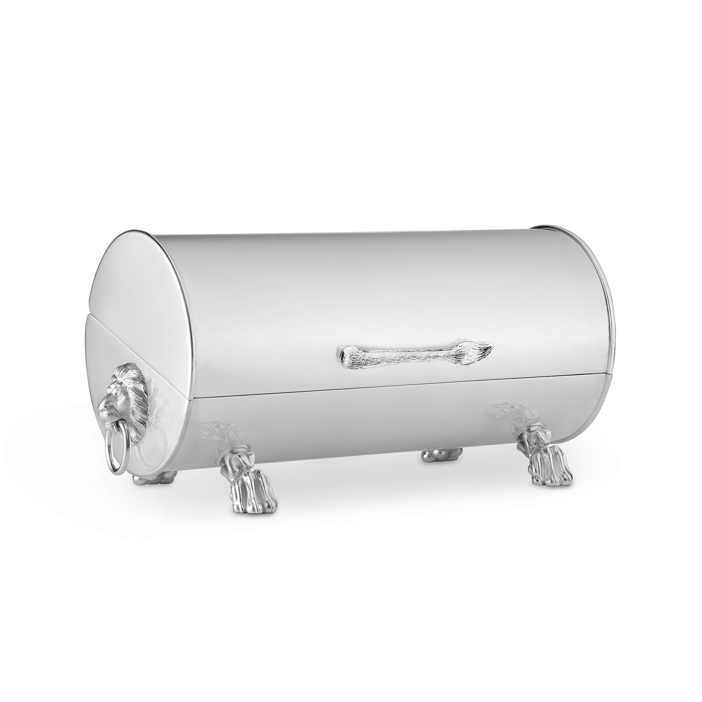 スターリングシルバーのライオンビスケットバレル