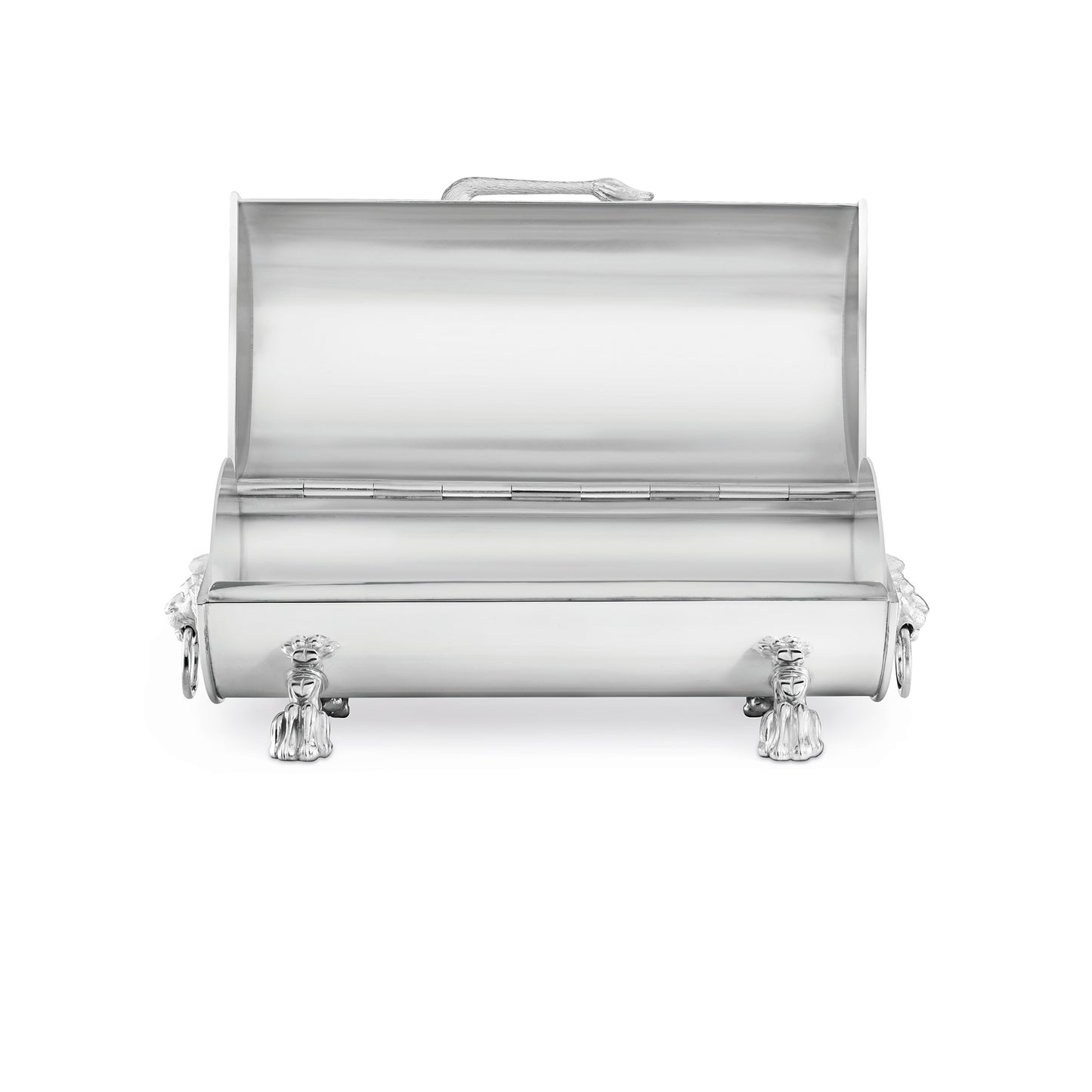 スターリングシルバーのライオンビスケットバレル