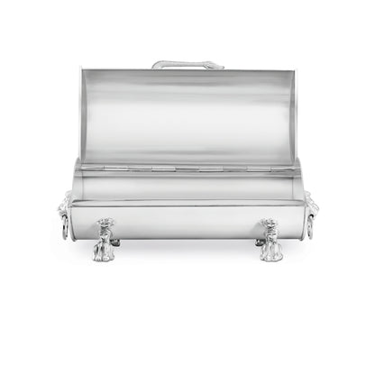 スターリングシルバーのライオンビスケットバレル