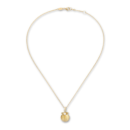 Christmas Cracker with Sterling Silver Gilt Pearl & Scallop Necklace