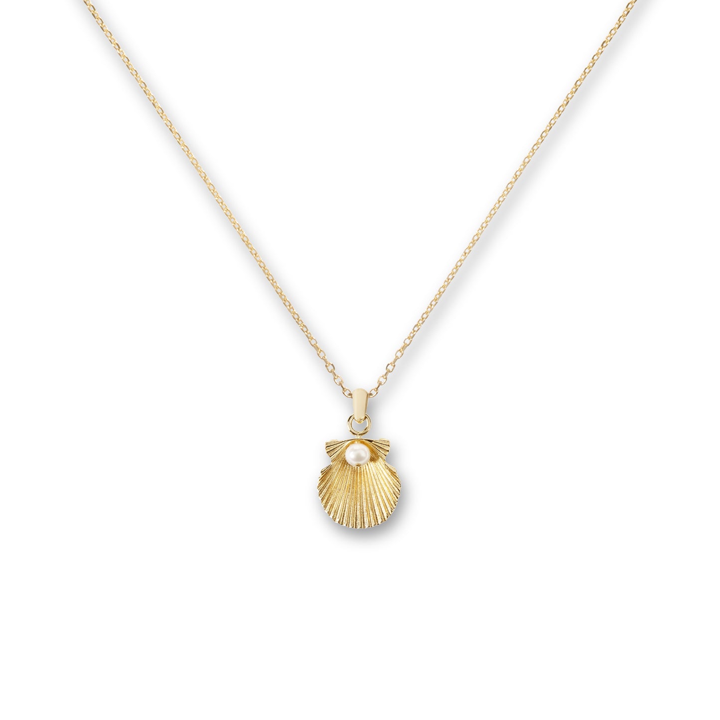 Christmas Cracker with Sterling Silver Gilt Pearl & Scallop Necklace