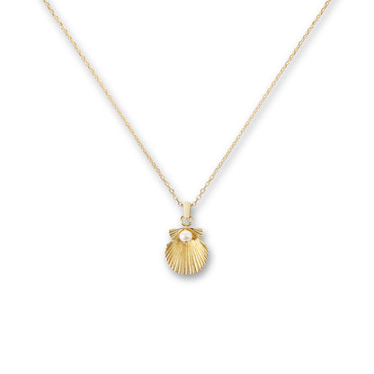 Christmas Cracker with Sterling Silver Gilt Pearl & Scallop Necklace