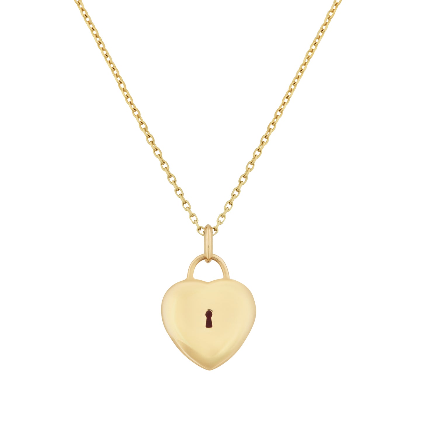 Padlock Heart Pendant in 18ct Yellow Gold with Pink Tourmaline & Diamonds