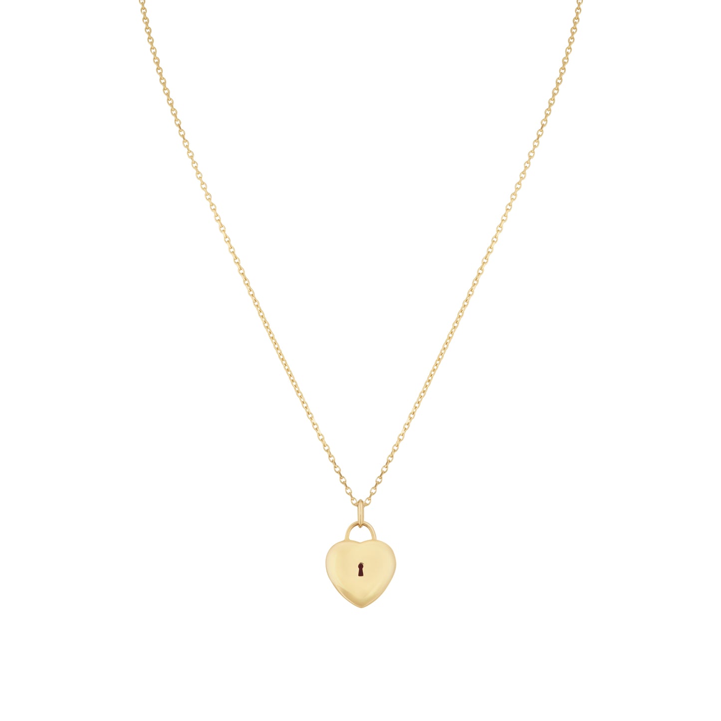 Padlock Heart Pendant in 18ct Yellow Gold with Pink Tourmaline & Diamonds