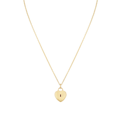 Padlock Heart Pendant in 18ct Yellow Gold with Pink Tourmaline & Diamonds