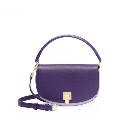 Polo Top Handle Handbag in Pebble Grain Leather