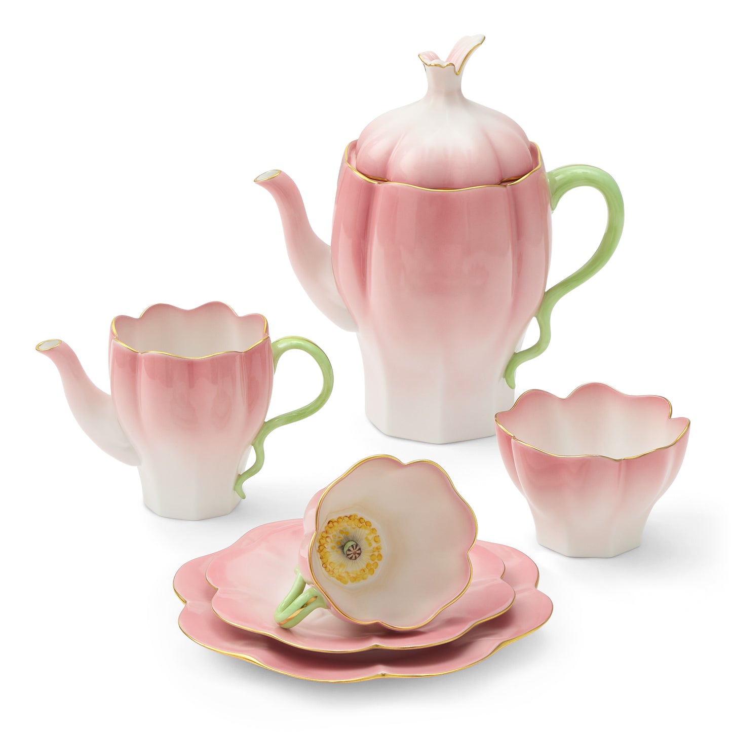 Poppy Porcelain Tea/Coffee Set for 6