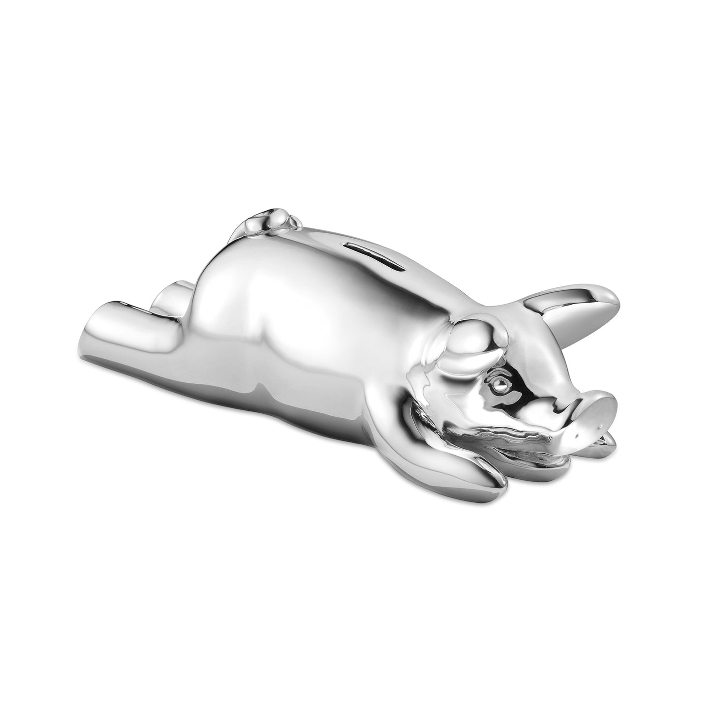 Resting Pig Money Bank in Sterling Silver