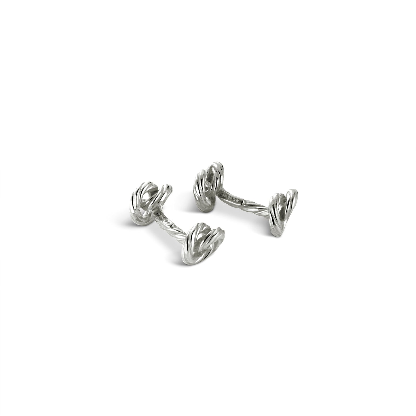 Rope Knot Cufflinks in 18ct White Gold