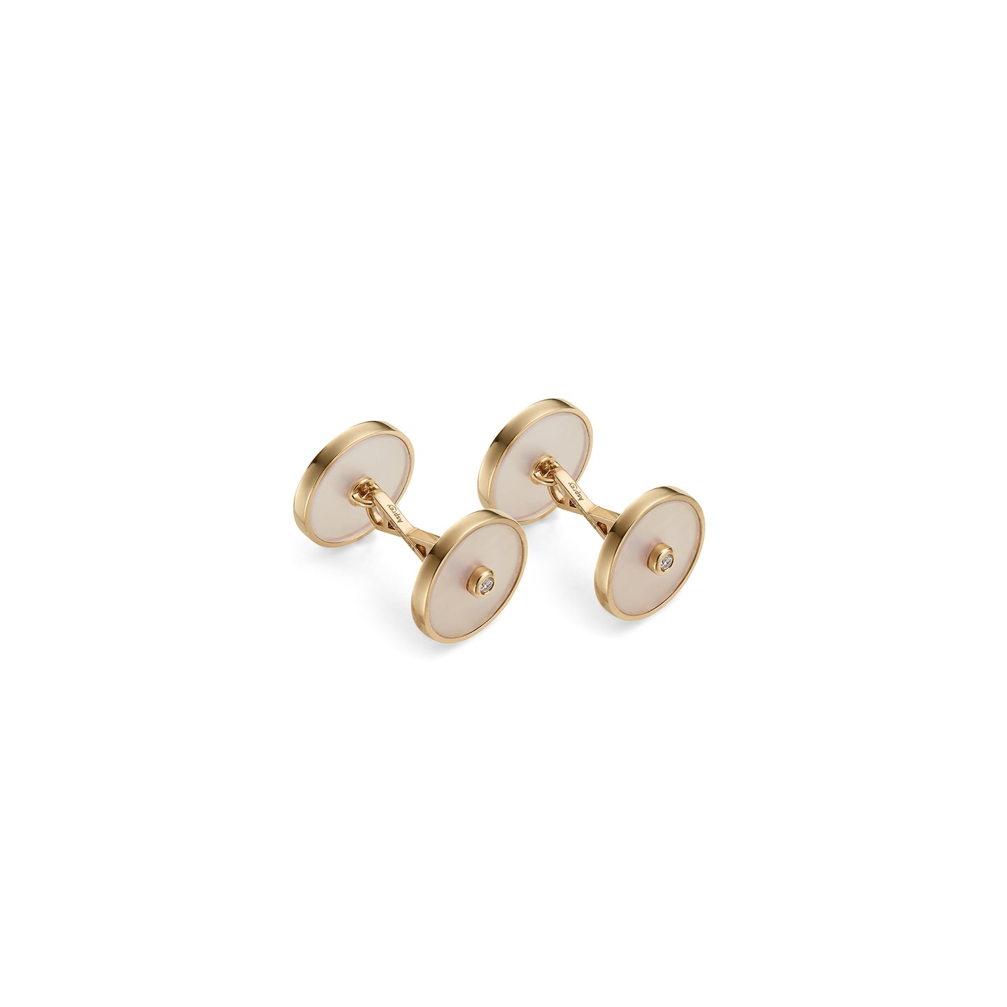 Rose Quartz & Diamond Cufflinks in 18ct Rose Gold