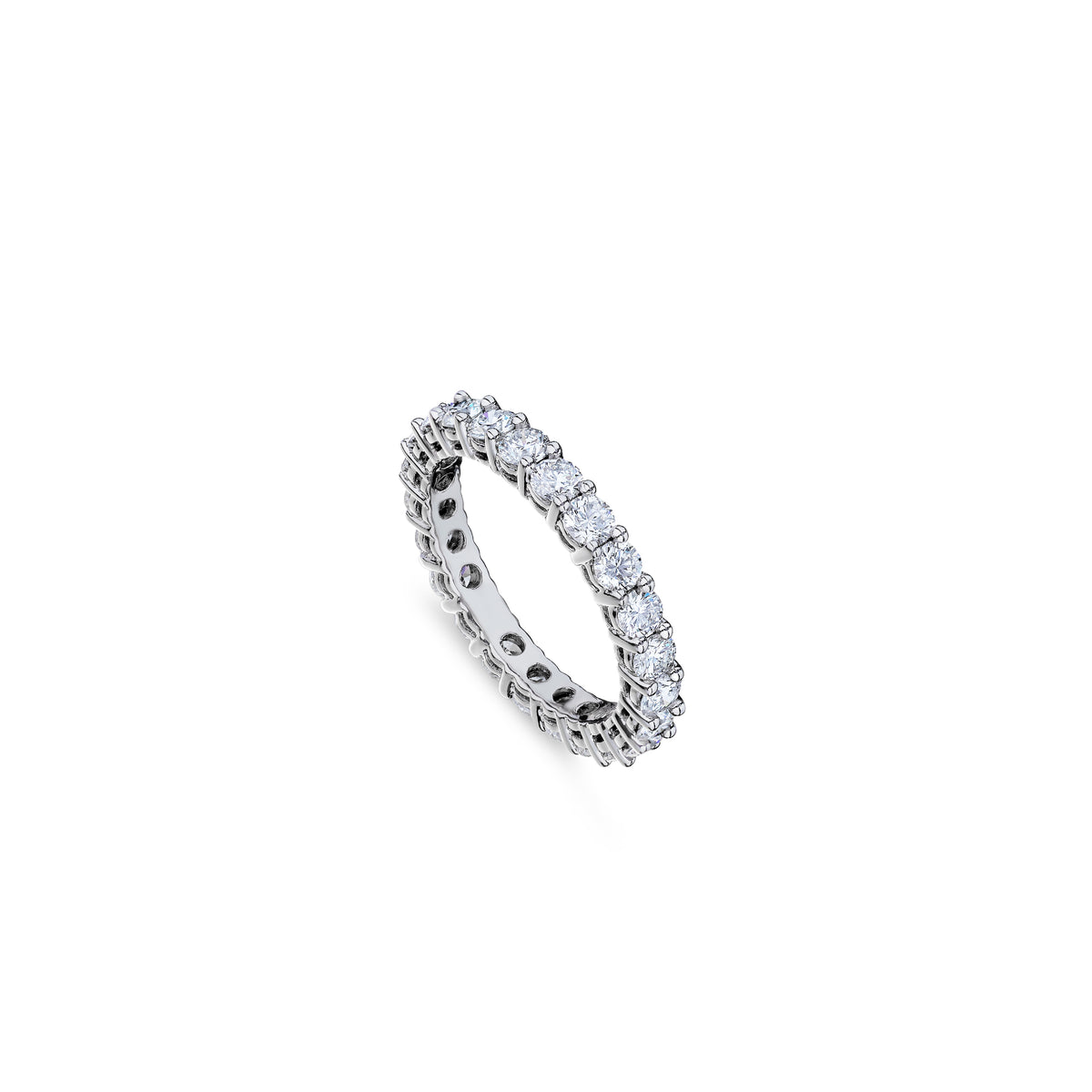 Round-Cut Diamond Full Eternity Ring in Platinum