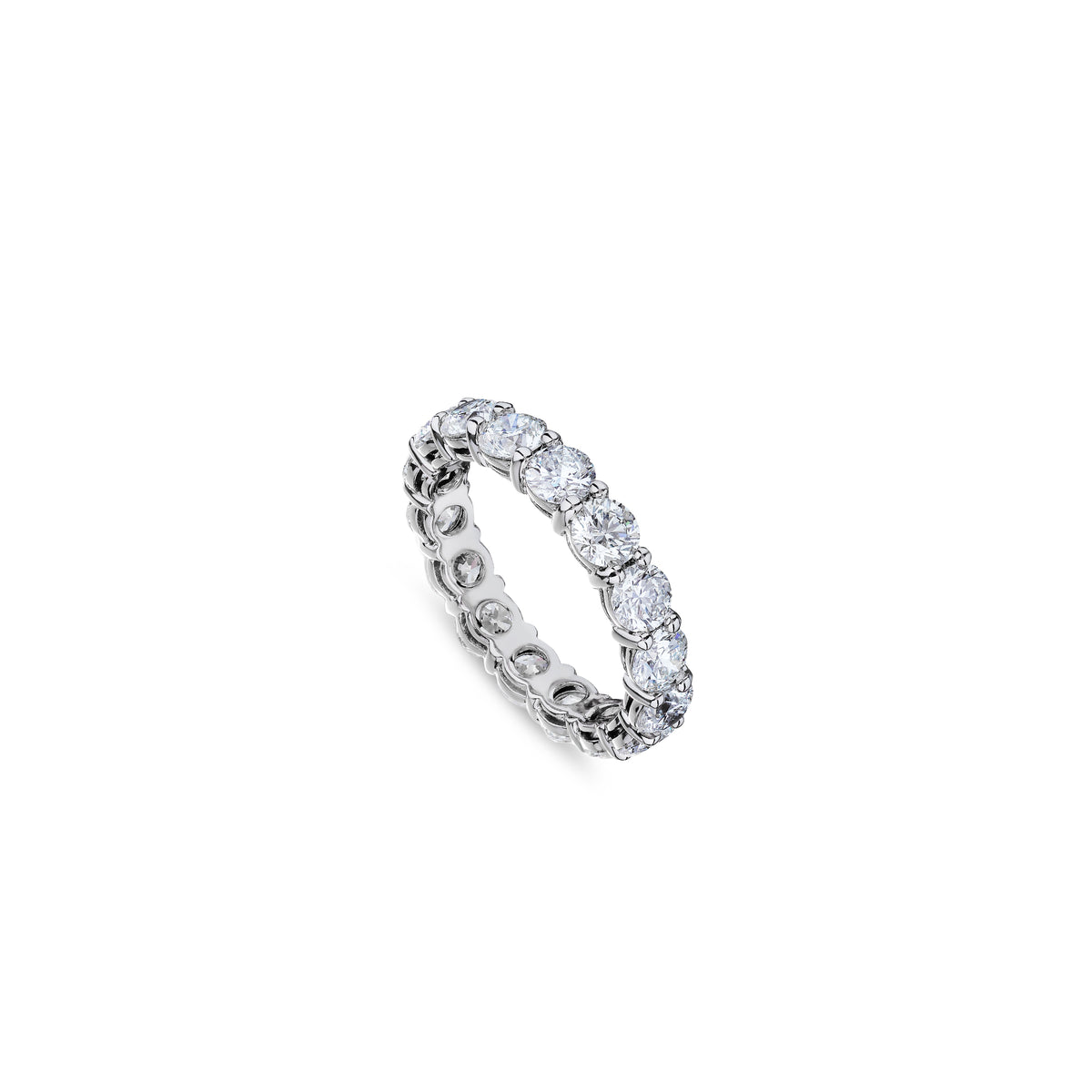 Round-Cut Diamond Full Eternity Ring in Platinum