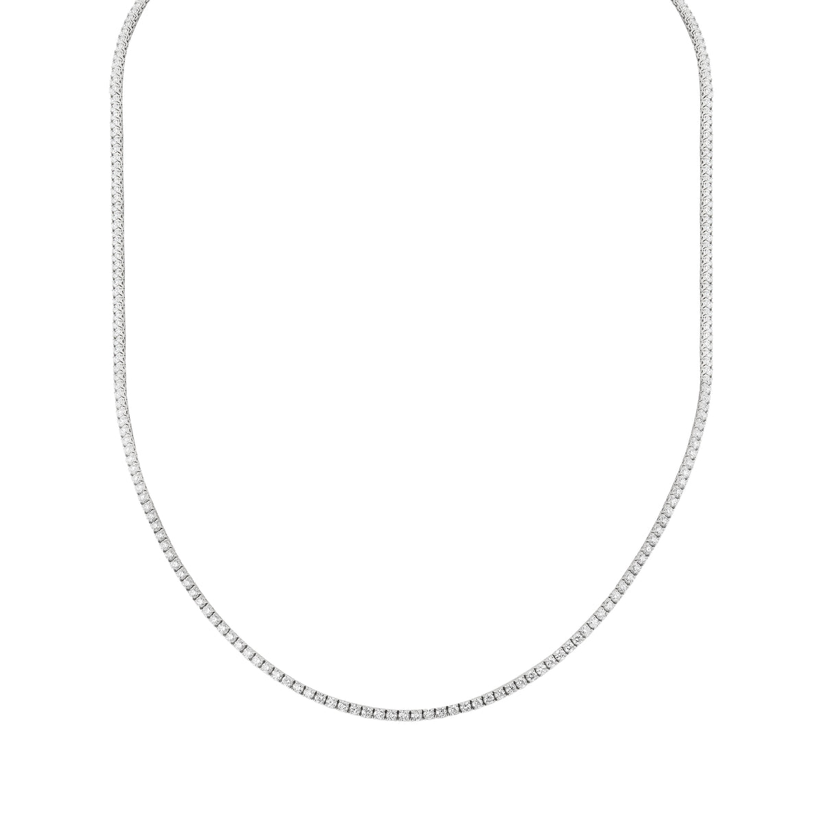 Round-cut Diamond Tennis Necklace in 18ct White Gold