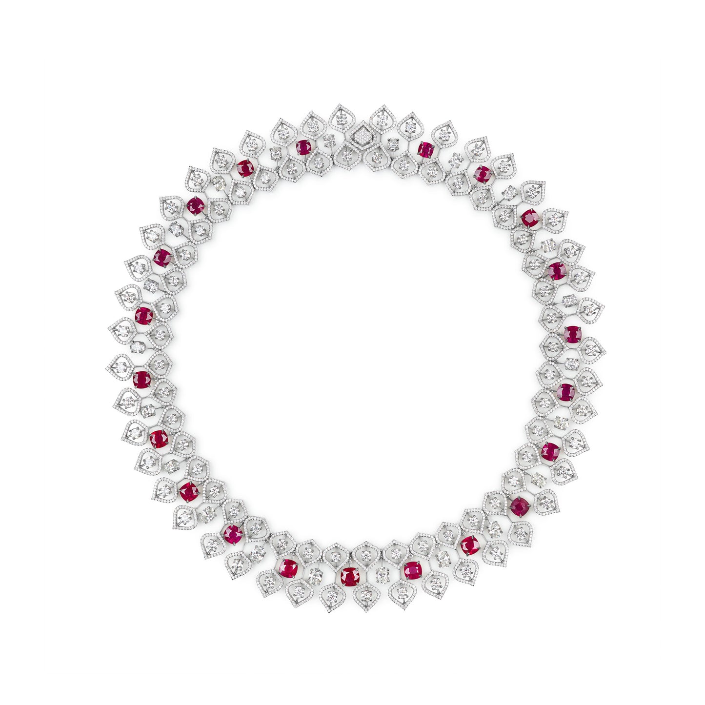 Ruby and Diamond Necklace in Platinum