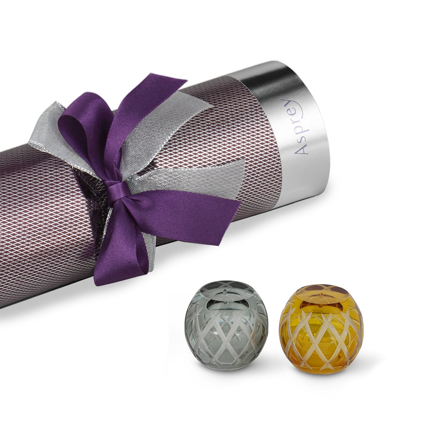 Christmas Cracker with Crosshatch Crystal Salt & Pepper Shakers