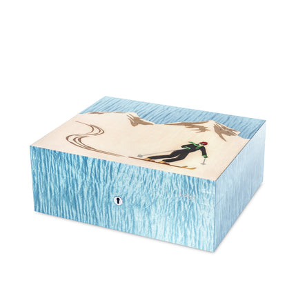 サンモリッツの寄木細工の腕時計とカフスボタンのボックス