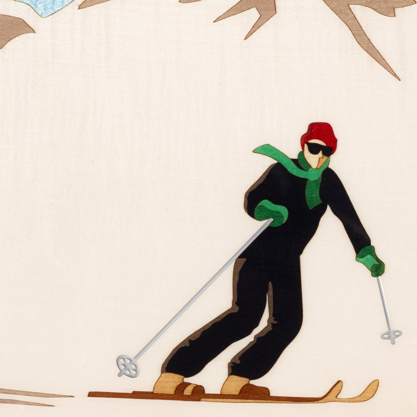 サンモリッツの寄木細工の腕時計とカフスボタンのボックス