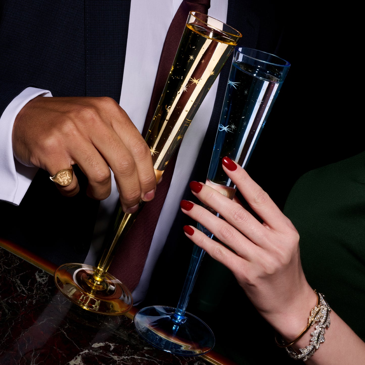 Star Champagne Flutes, Set of 6