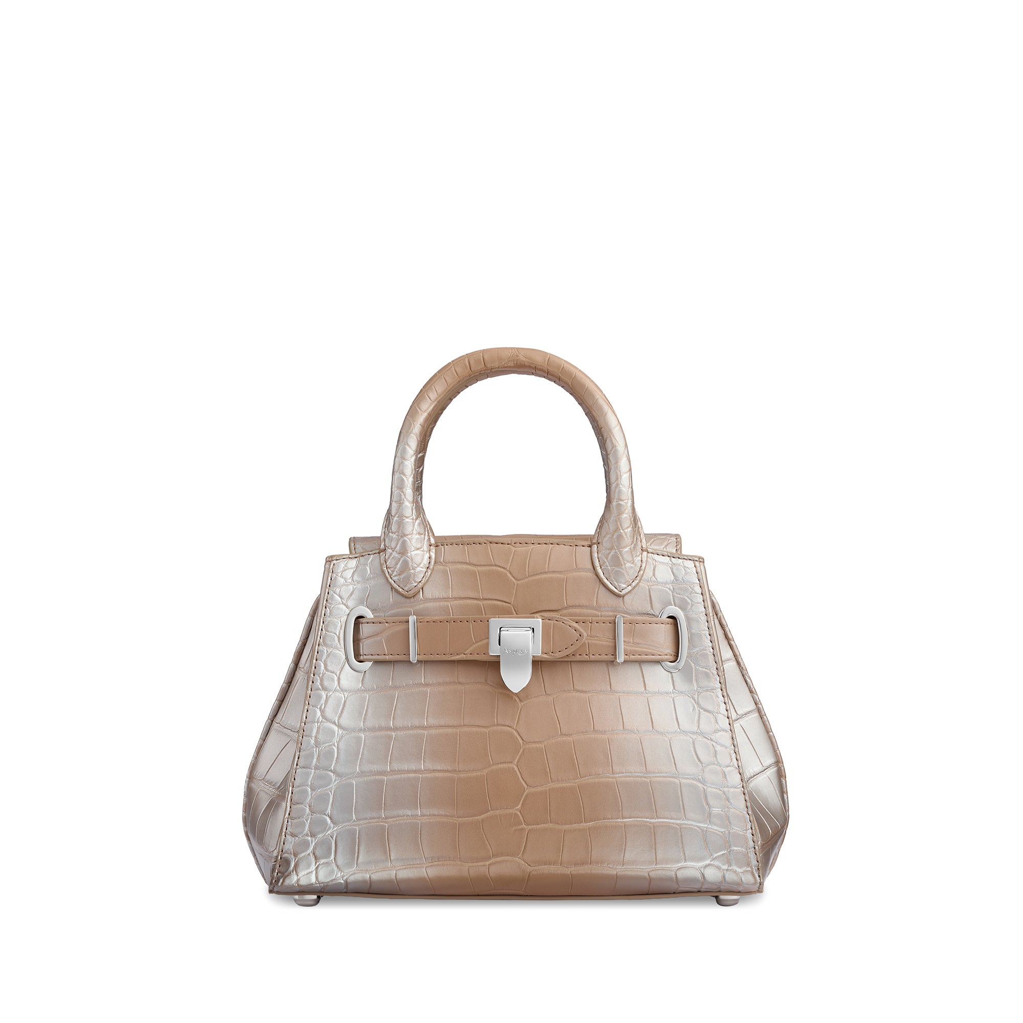 良品✨Asprey ハンドバッグ キャンバス レザー ブラウン パンチングロゴ 新作ハンドバッグ＆アクセサリー｜アスプレイ・ロンドン（1781年創業