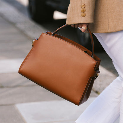 Taylor Top Handle Handbag in Smooth Calf Leather