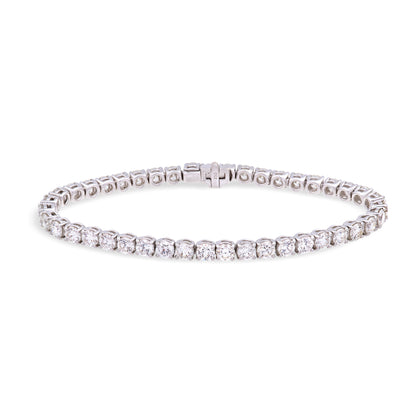 Round Brilliant-Cut Diamond Tennis Bracelet in 18ct White Gold