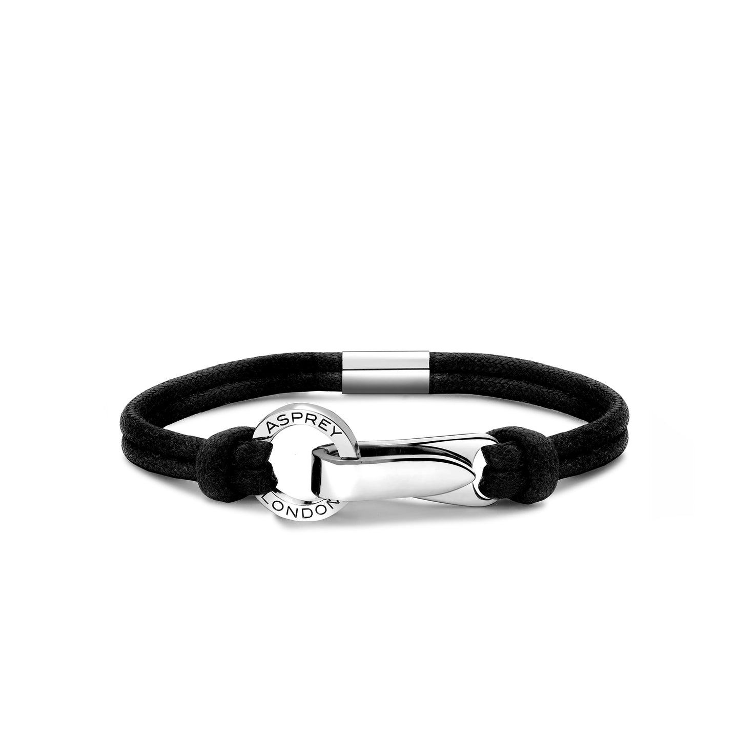 Waxed Cord Bracelet with A-Clasp in Sterling Silver