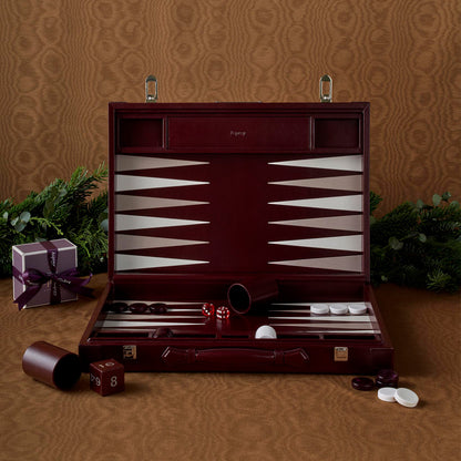 Hanover Small Backgammon in Saddle Leather