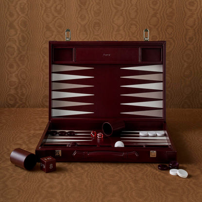 Hanover Small Backgammon in Saddle Leather
