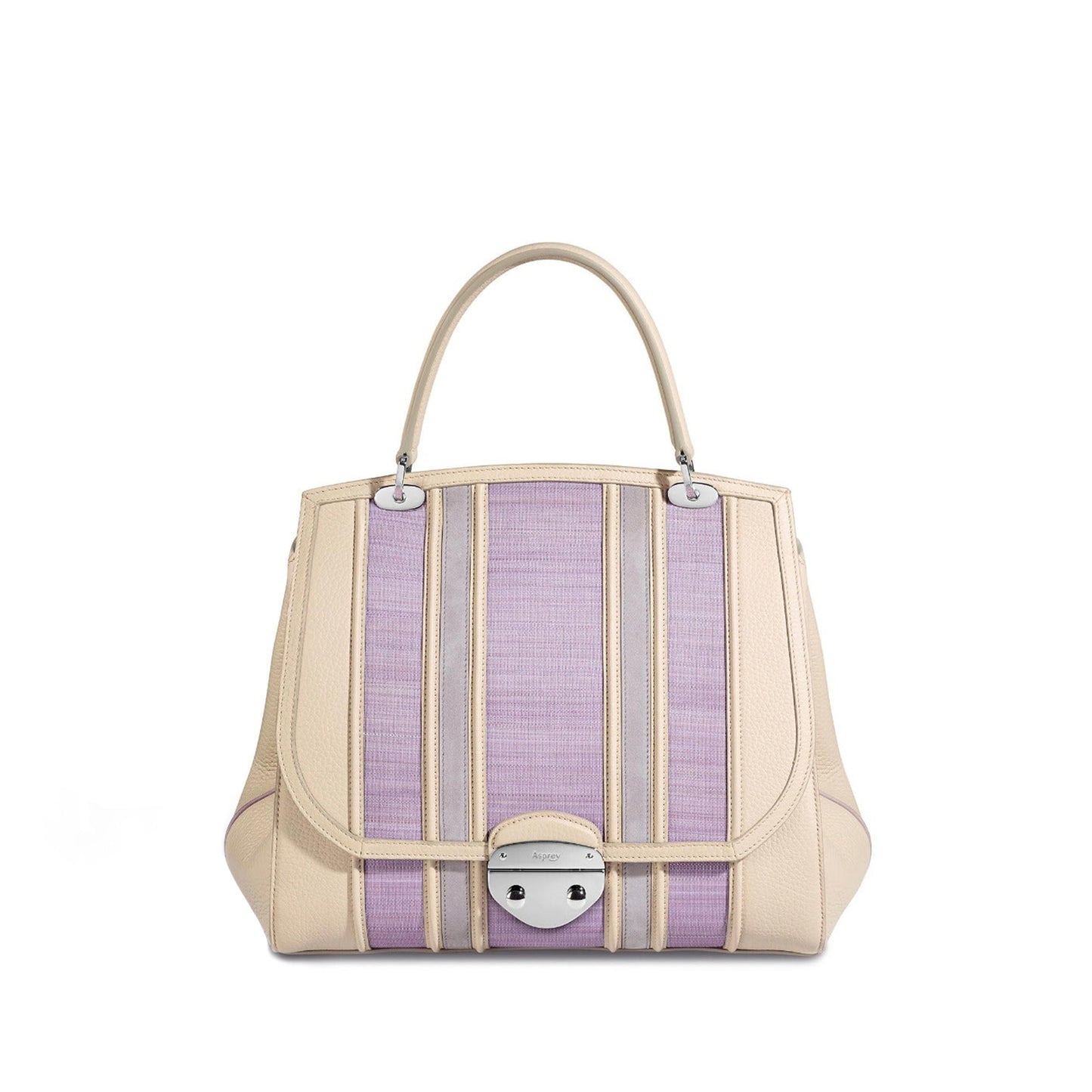 ベル ラージ ハンドバッグ ソフトグレインレザー、ホースヘア＆ヌバック