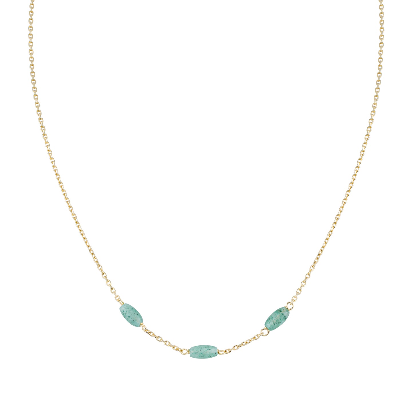 Aventurine Necklace in Sterling Silver Gilt