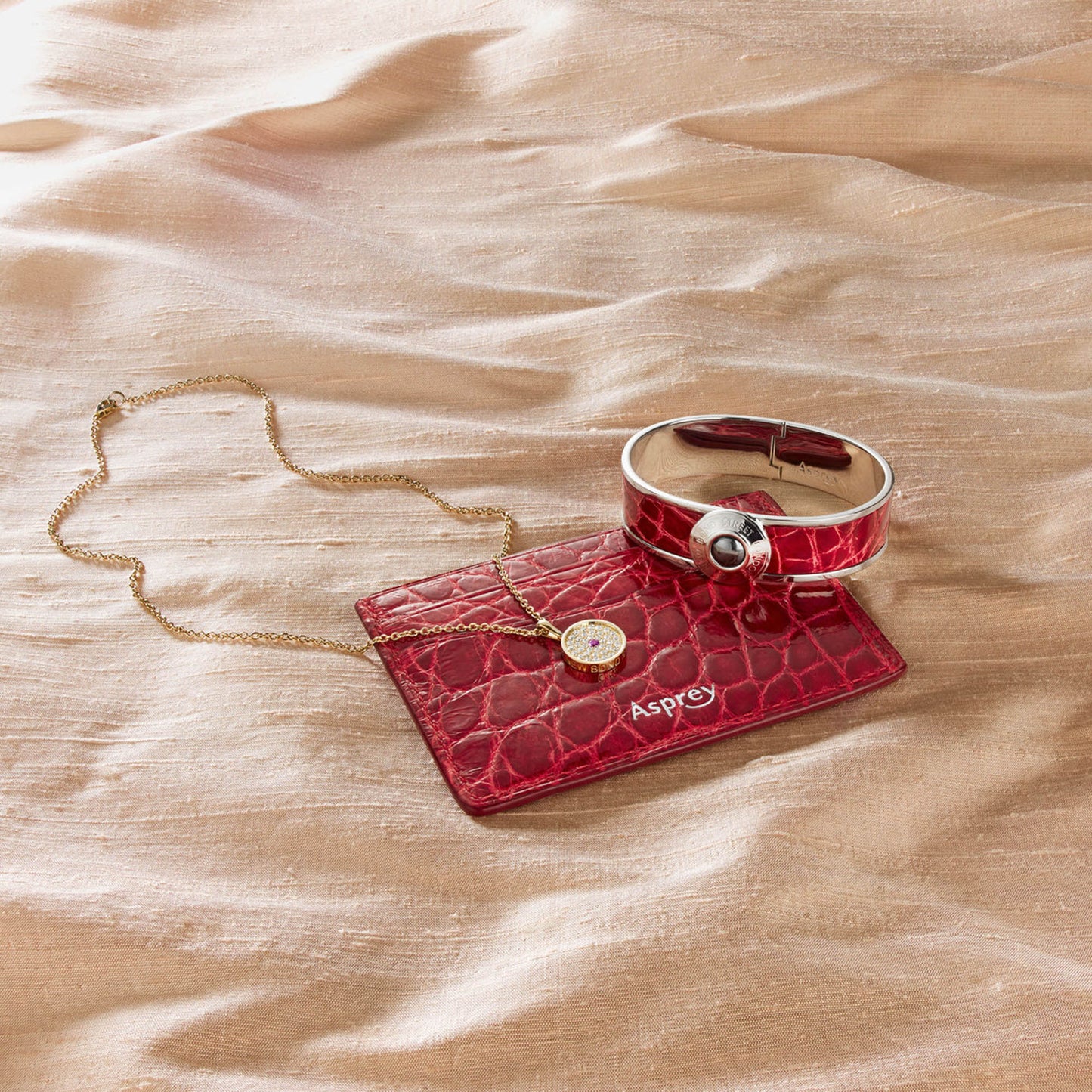 Bond Street Slip Card Holder in Crocodile