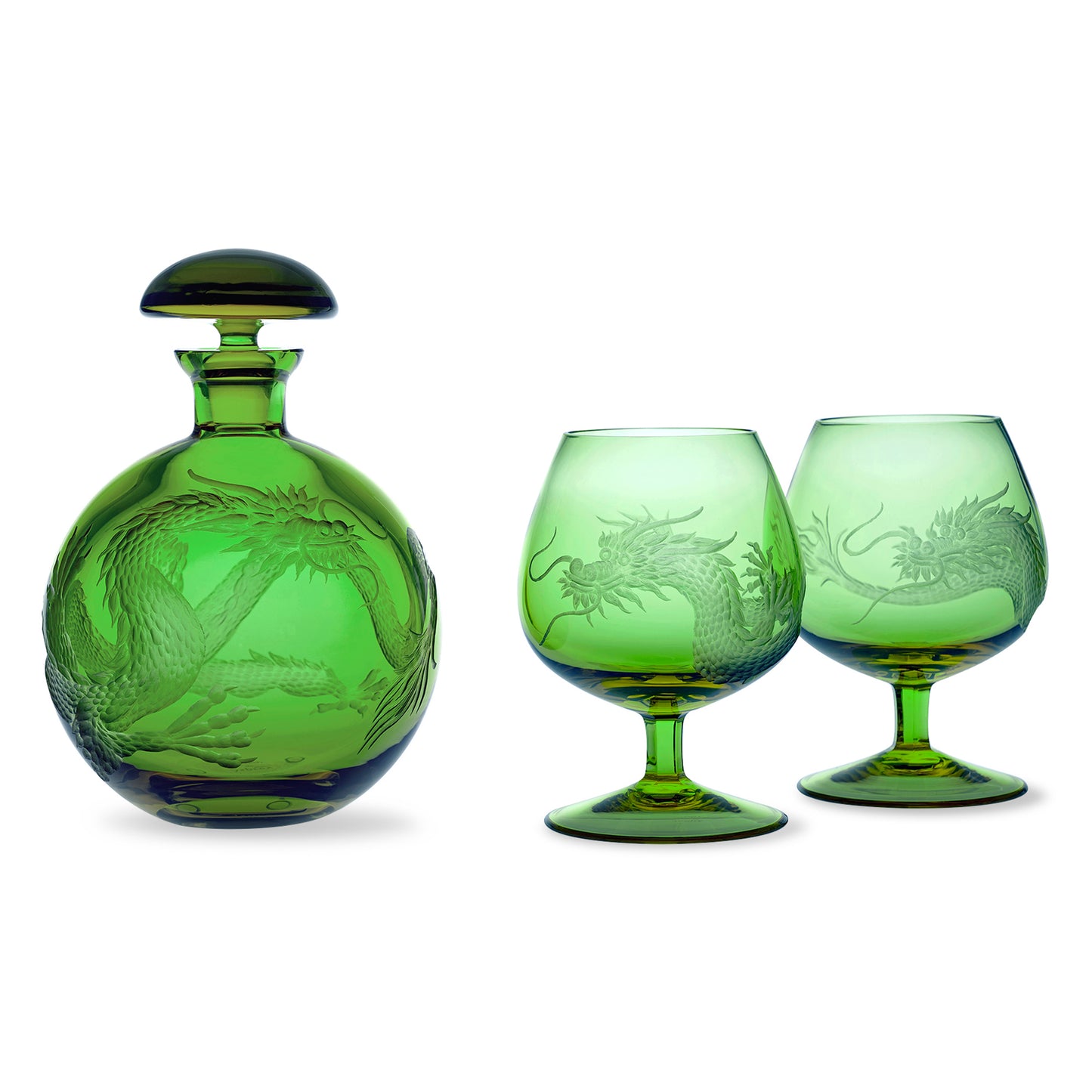 Dragon Crystal Brandy Decanter Set