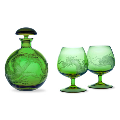 Dragon Crystal Brandy Decanter Set