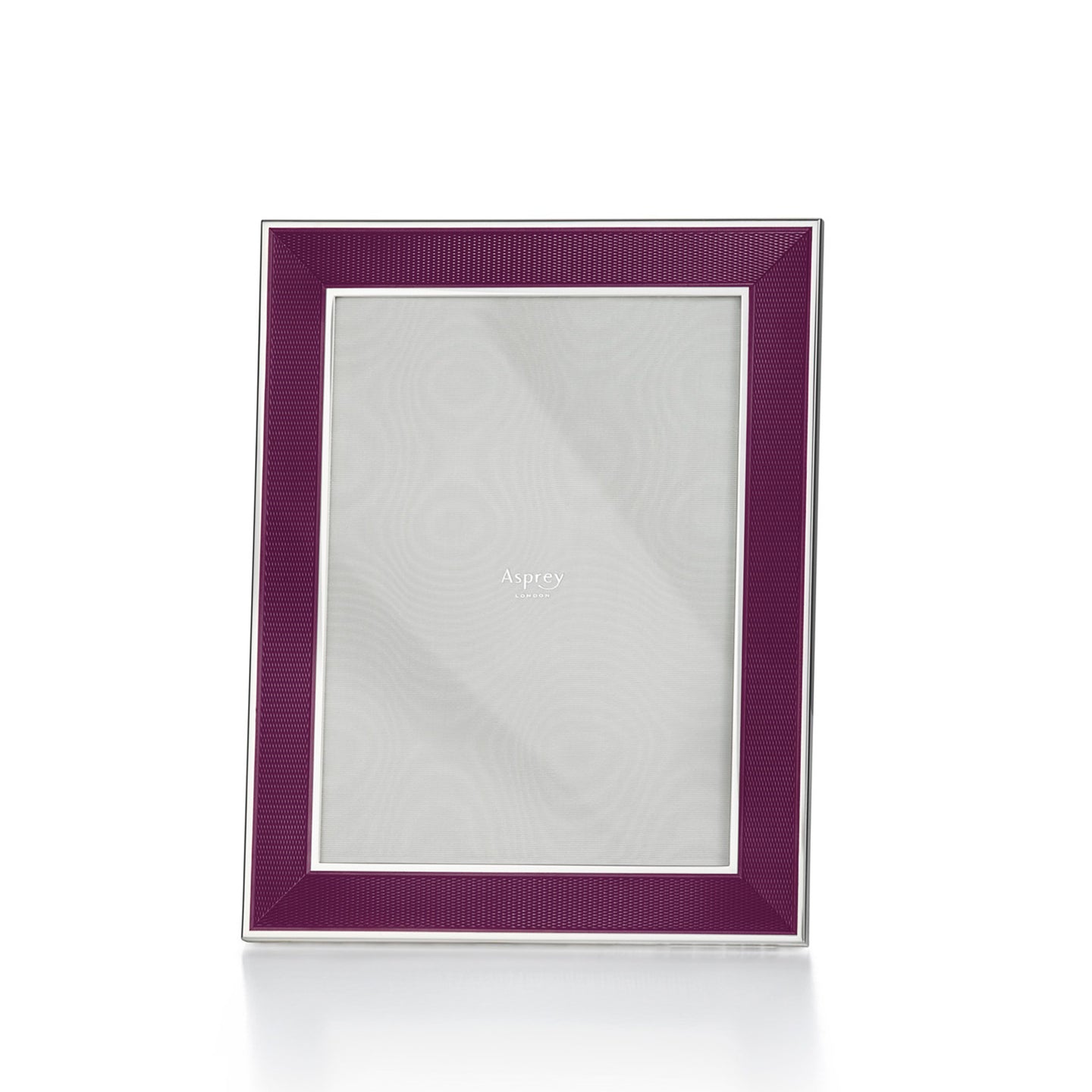 Purple Enamelled Frame in Engine-turned Sterling Silver